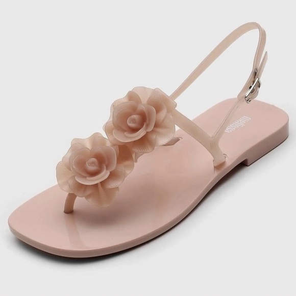 Melissa Shoes - Melissa Harmonic Squared Garden Beige Rubber Sandals